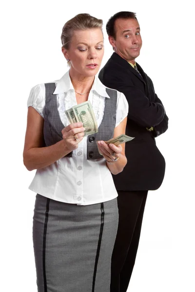 Бізнес-леді перерахунок грошей — стокове фото
