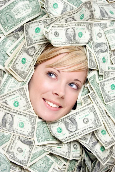 Készpénz nő — Stock Fotó