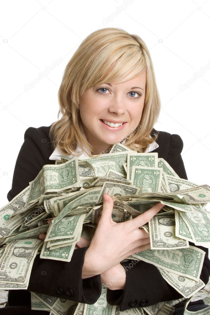 Businesswoman Holding Money