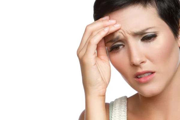 Ból głowy Kobieta — Zdjęcie stockowe