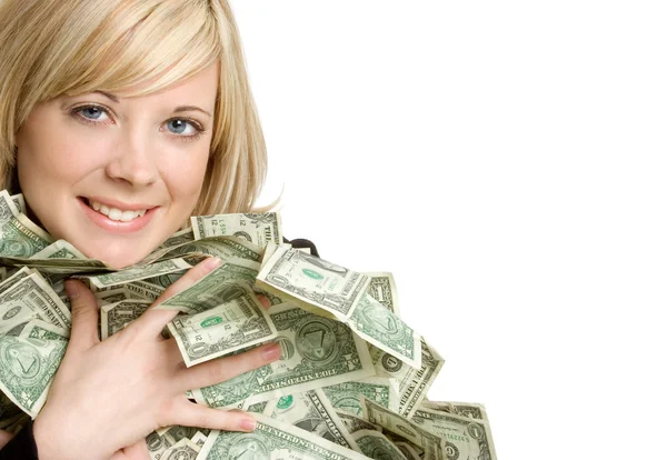 Fată care deține bani — Fotografie, imagine de stoc