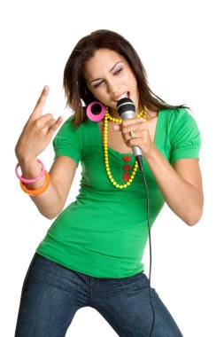 Teenage Girl Singing clipart