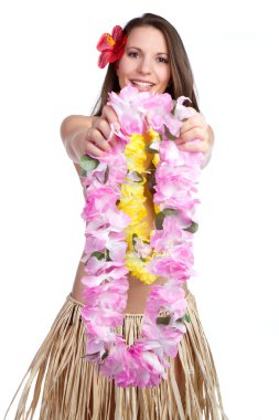 Tropical Lei Girl clipart