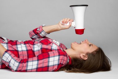 Megaphone Woman clipart