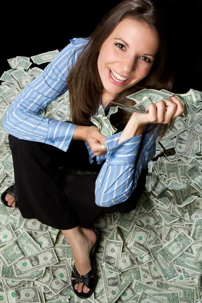 Pénz nő — Stock Fotó