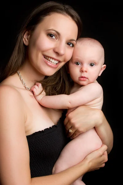 Vacker Mor Kvinna Anläggning Baby — Stockfoto