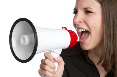 Bullhorn Woman clipart