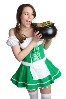 Beautiful St Patrick's Day girl clipart