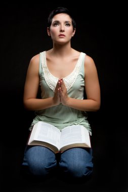 Praying Bible Woman clipart