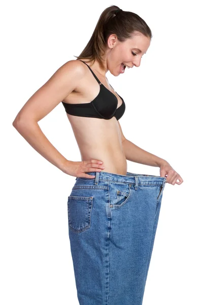 Mädchen mit Gewichtsverlust Stockbild