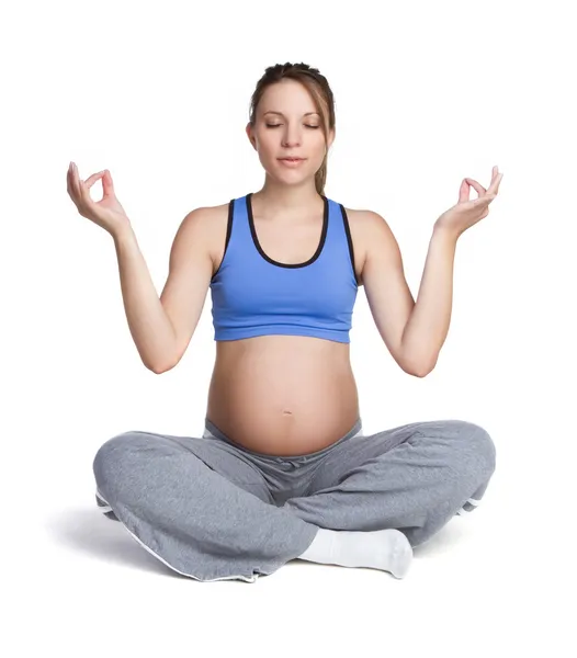 孕妇瑜伽女人 — 图库照片