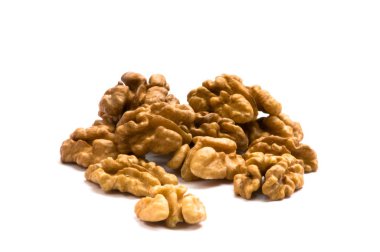 Macro of walnuts on an isolated background clipart