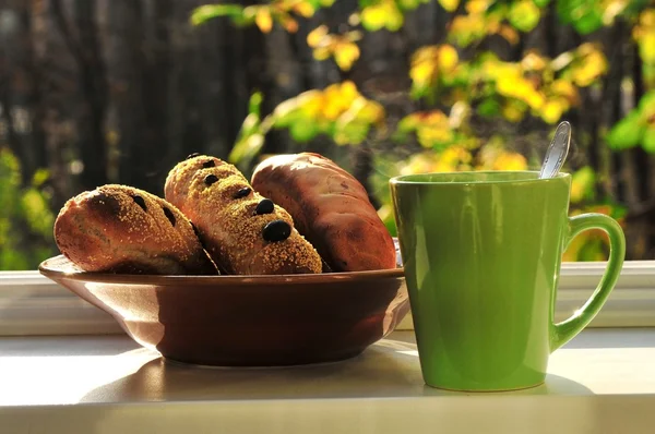 Чайний Хліб Родзинками Кунжутом — стокове фото