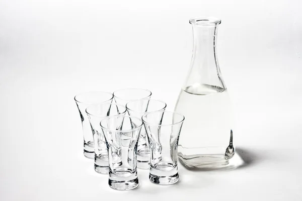 Empty glass on grey — Stock Photo, Image