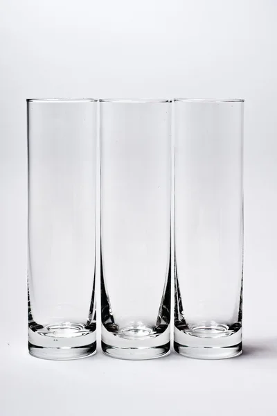 Glas på grå bakgrund — Stockfoto