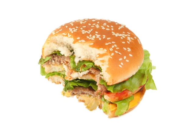 Burger elszigetelt fehér háttér — Stock Fotó