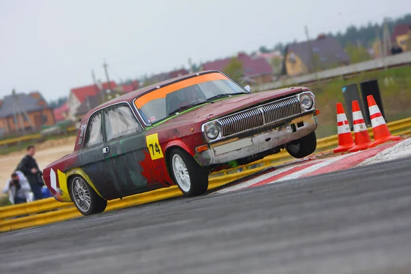 Racing car drifting on track — Stock Photo, Image