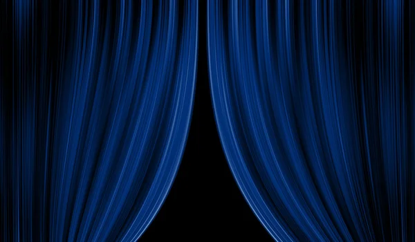 Teatro palco cortina azul — Fotografia de Stock