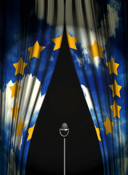 Theatre curtain of European Union — Stock Photo, Image