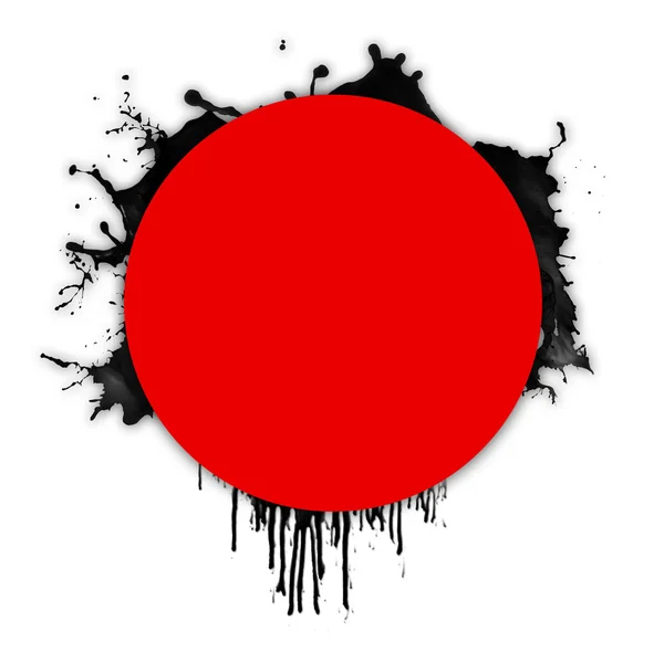 Bandera japonesa con tierra sobre blanco — Foto de Stock