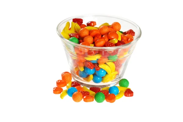 Bowl of hard fruit candy — Stock Photo, Image