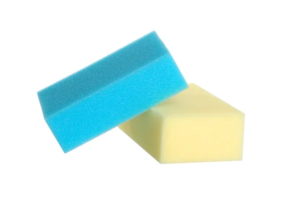 Blue and yellow sponge — Stock Photo, Image