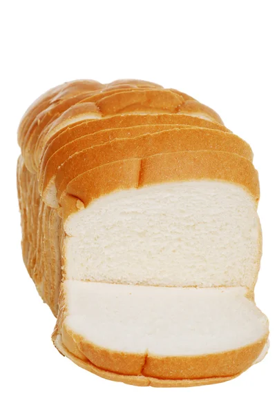 Передній погляд нарізаний білий хліб — стокове фото