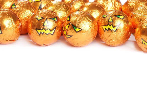 Halloween pumpkin chocolates — Stock Photo, Image