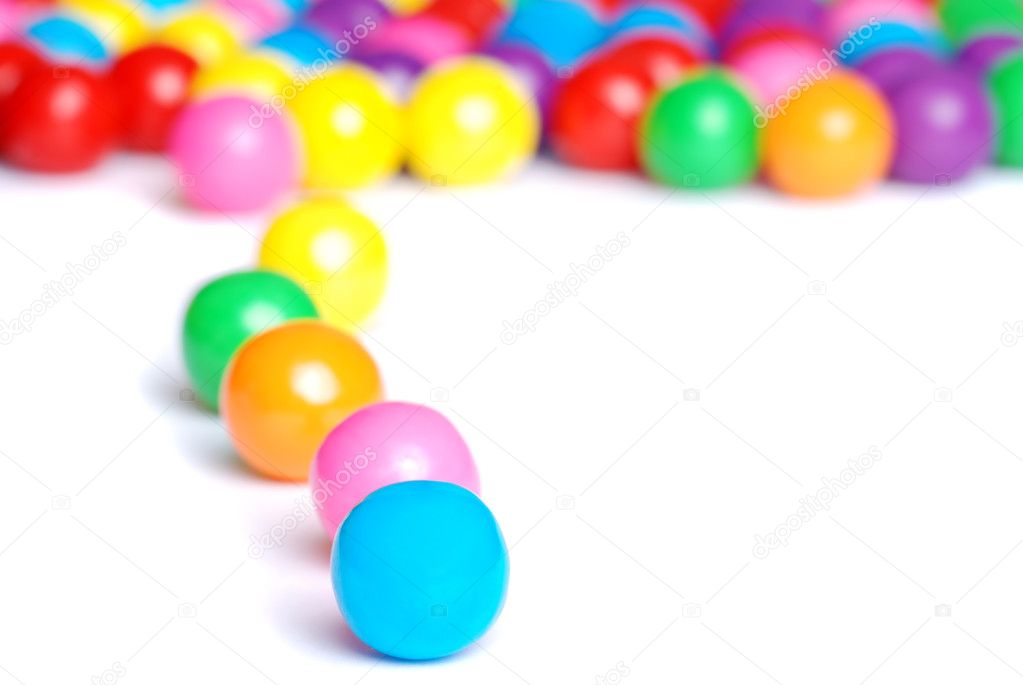 Line of gum balls