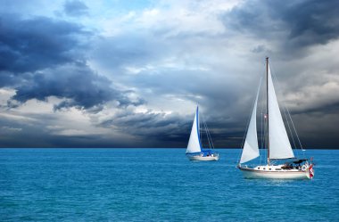 Sailing after a storm clipart