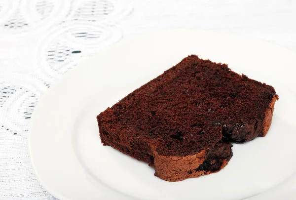 Slice of belgium chocolate cake — Stock Photo, Image