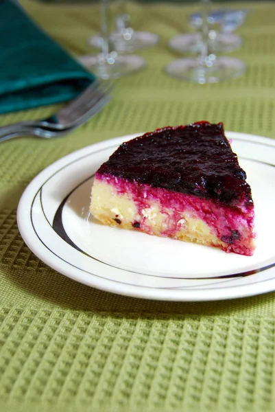 切片蓝莓芝士蛋糕 — 图库照片