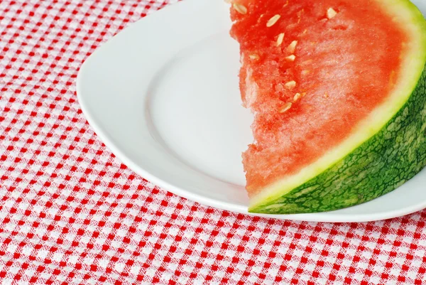 Slice of watermelon on a plate — Stock Photo, Image