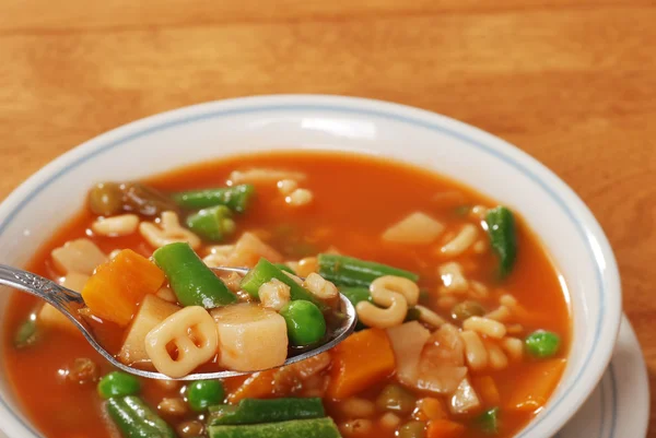 Tasty chunky vegetable soup — Stock Photo, Image