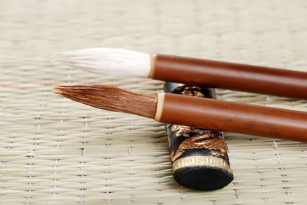 Two asian calligraphy brushes — Stock Photo, Image