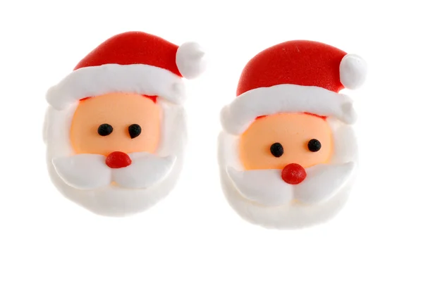 Dois doces Papai Noel rostos — Fotografia de Stock