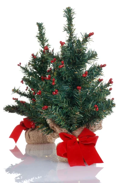 Zwei gefälschte Mini-Weihnachtsbäume — Stockfoto