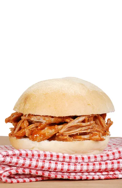 Sandwich Cerdo Tirado Aislado Sobre Fondo Blanco — Foto de Stock