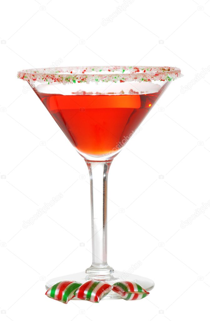 Isolated christmas martini on white background