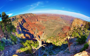 Fisheye view of the north rim of the Grand Canyon clipart