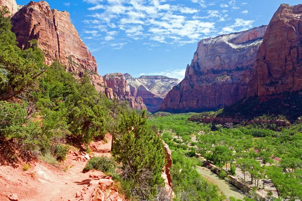 View Virgin River Winds Zion National Park — Stock Photo, Image
