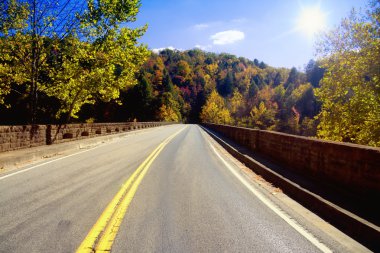 Road through Appalachians clipart