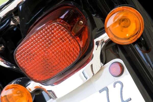 Motocicleta luzes traseiras — Fotografia de Stock