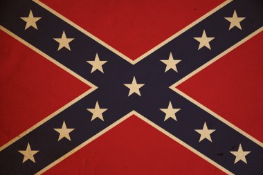Grunge Confederate flag background with old texture. clipart