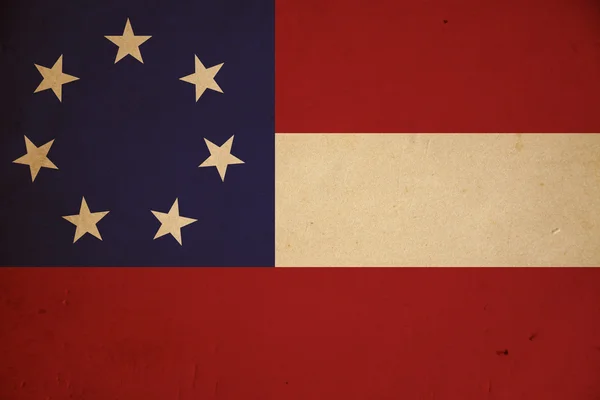 Primera Bandera Del Ejército Confederado Fondo Con Textura Antigua — Foto de Stock