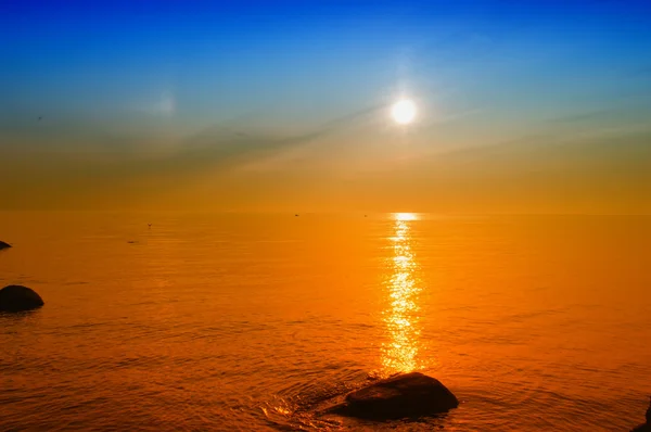 Varm, gul solnedgång — Stockfoto