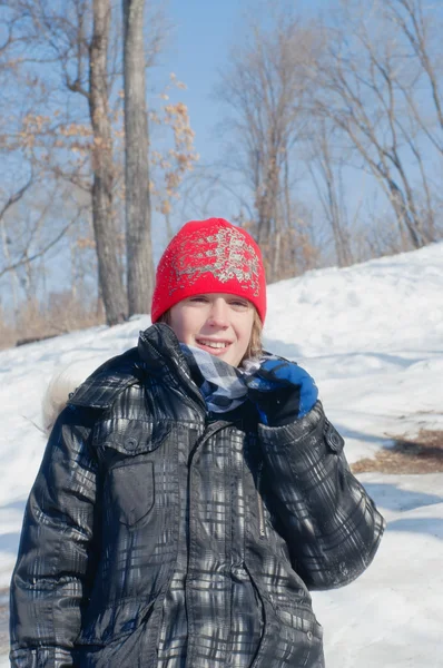 Mládež v zimě — Stock fotografie