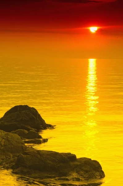 Dobrze pomarańczowy zachód słońca — Zdjęcie stockowe