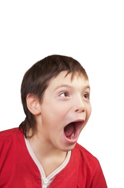 Cry of the surprised boy clipart