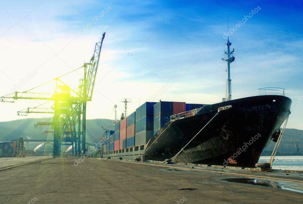 Cargo Ship In A Port